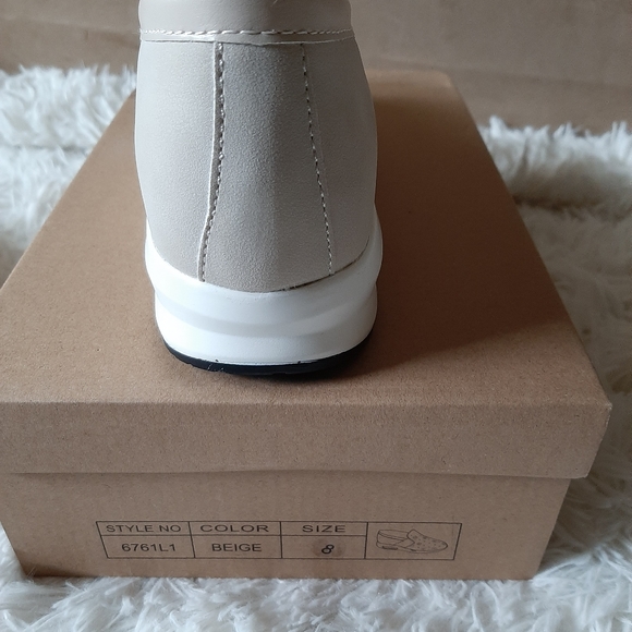 Beige Slip On Sneakers - Picture 4 of 9